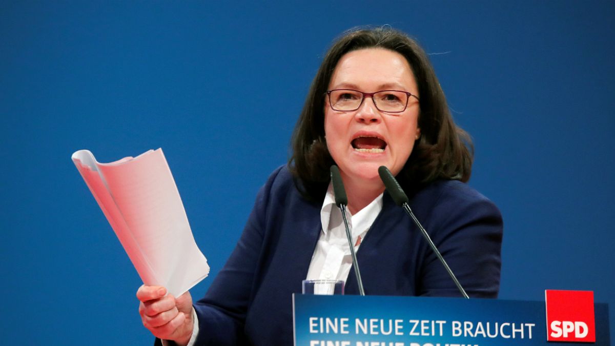 Andrea Nahles prestes a ser a primeira mulher a liderar o SPD