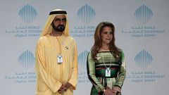 Scheich bin Rashid al-Maktoum und seine Frau, Prinzessin bint al-Husseyn