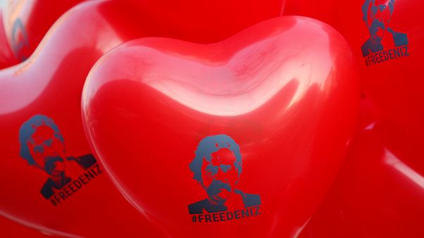 Protest für die Freilassung von Deniz Yücel in Berlin, 14. Februar 2018. Protest für die Freilassung von Deniz Yücel in Berlin, 14. Februar 2018.