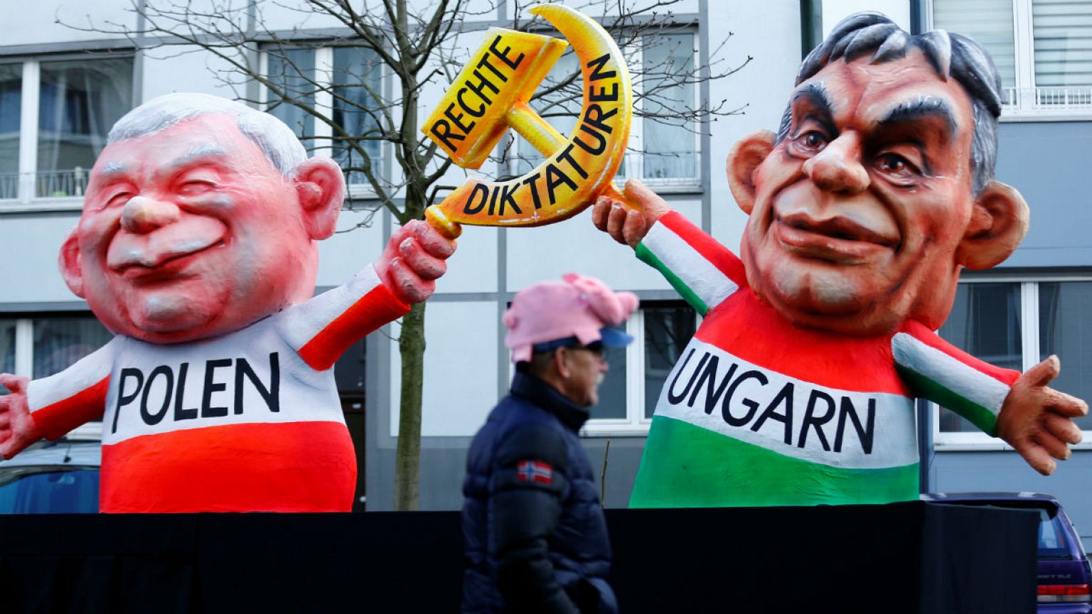 Law and Justice (PiS) in Poland Jaroslaw Kaczynski and Hungarian Prime Mini