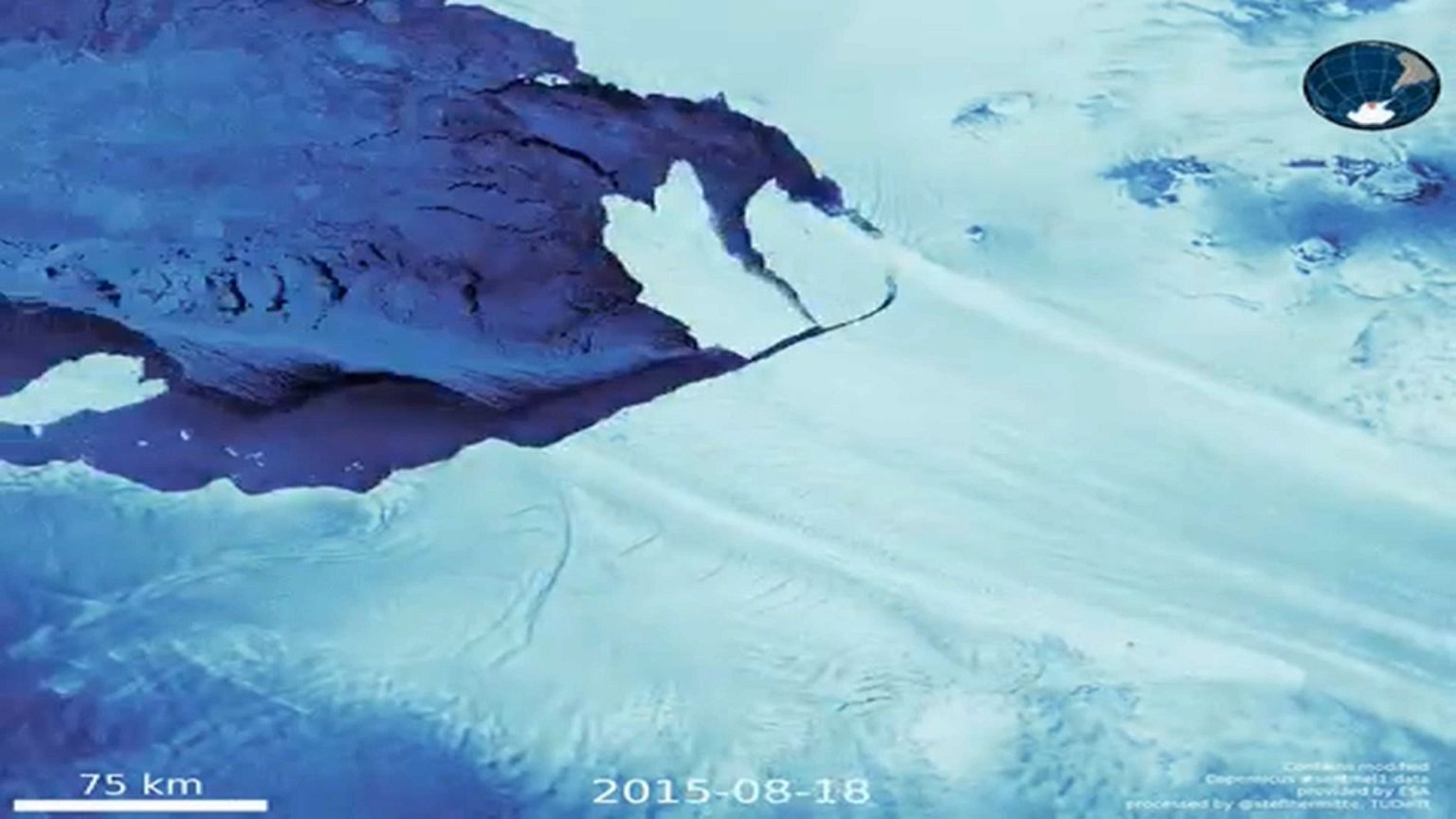 Nuevas grietas amenazan el glaciar antártico de Pine Island