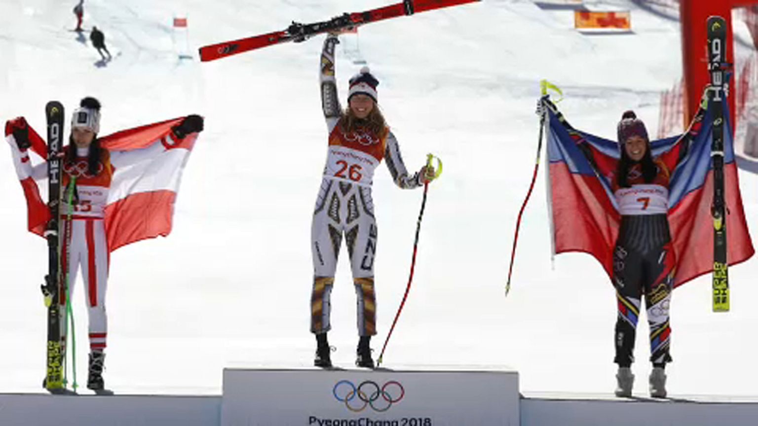 Ledecká, a heroína do Super-Gigante de esqui alpino