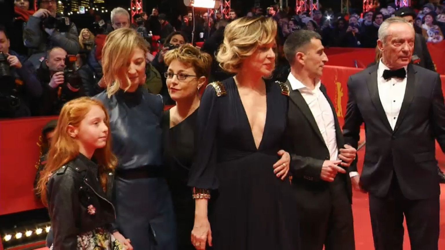Las actrices y la directora de "Figlia mia".