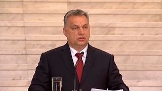 Orban speaking in Bulgaria