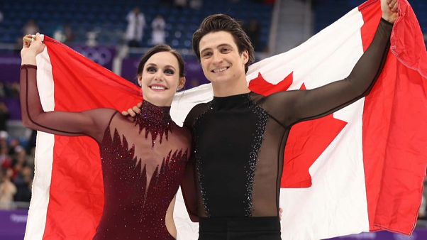 Los patinadores ar´tísticos Tassa Virtue y Scot Moir, Gangneung, Corea Sur Los patinadores ar´tísticos Tassa Virtue y Scot Moir, Gangneung, Corea Sur