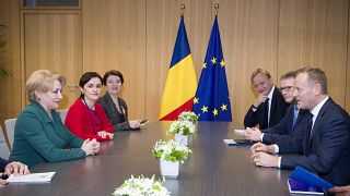 La Première ministre roumaine et le président du Conseil européen