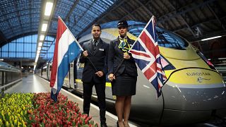 L'inaugurazione della nuova tratta Londra-Amsterdam di Eurostar