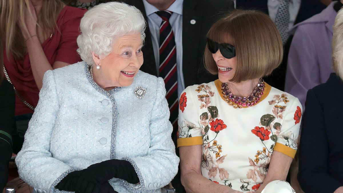 Queen Elizabeth II's first visit to the London Fashion Week 
