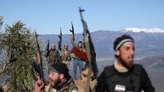 Free Syrian Army fighters near Afrin