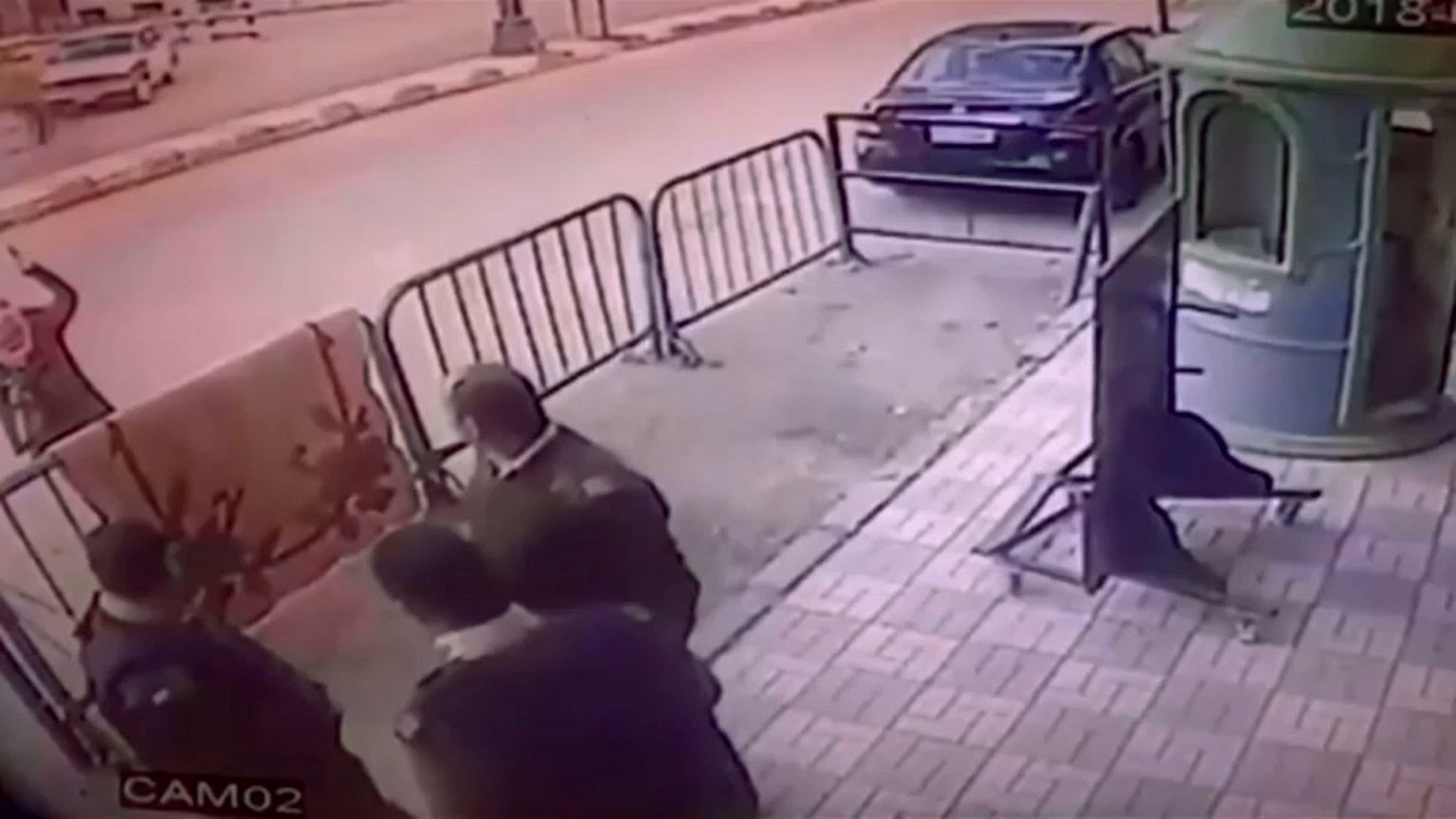 Egyptian police save falling child