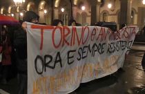 Anti-fascist demonstrators clash with police in Turin 