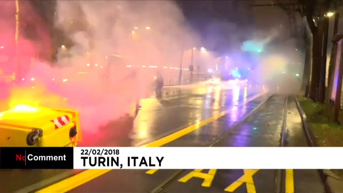 Gewalt bei Demonstration in Turin