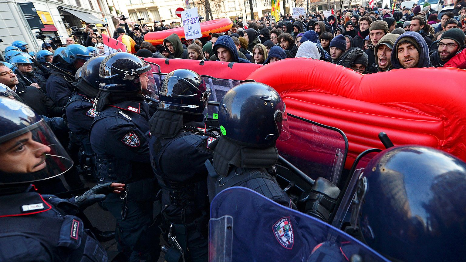 Manifestation anti-fasciste de Milan, samedi 24 février.