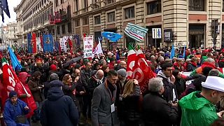 Jornada de manifestaciones en Italia