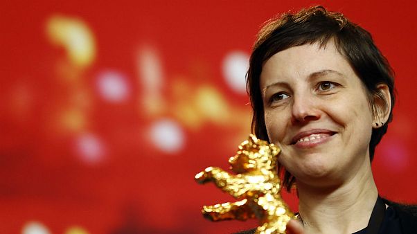 Adina Pintilie poses with her Golden Bear award for Best Film Touch Me Not Adina Pintilie poses with her Golden Bear award for Best Film Touch Me Not