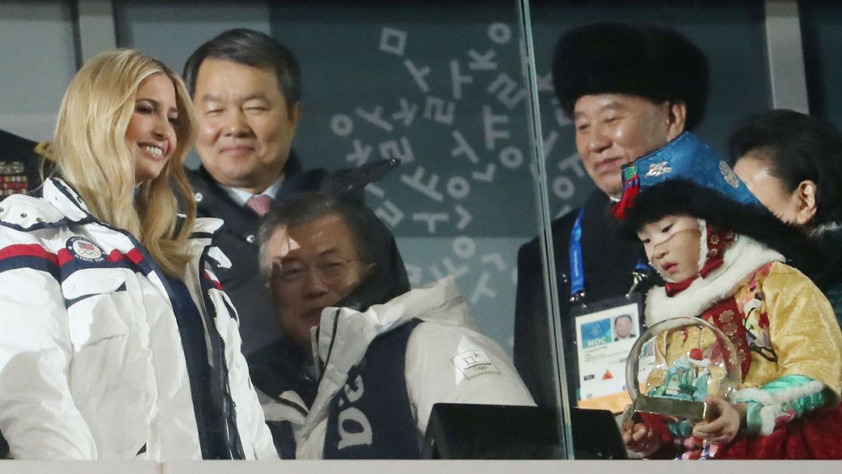 Ivanka Trump  South Korean Moon Jae-in and Kim Yong Chol  North Korea 