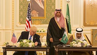 پادشاه عربستان سعودی و رئیس جمهوری آمریکا
