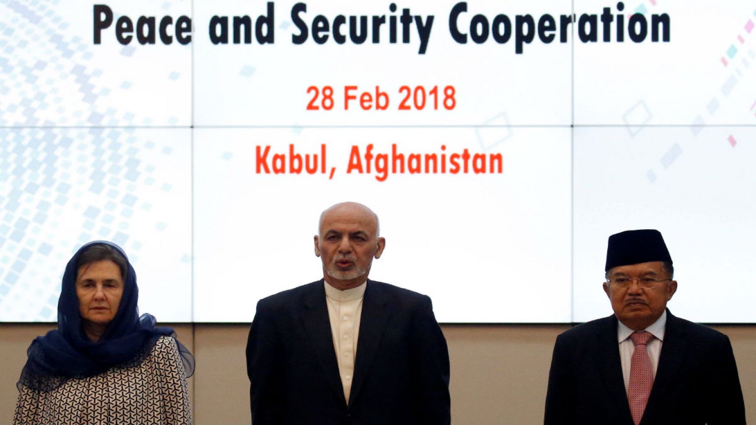 Afghan President Ashraf Ghani, Indonesian Vice President Muhammad Jusuf Kal