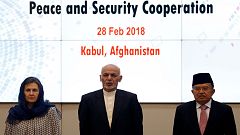 Afghan President Ashraf Ghani, Indonesian Vice President Muhammad Jusuf Kal