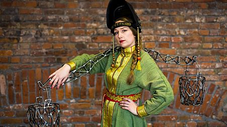 Russian artist 'Weld Queen' creates interactive sculptures