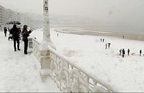 La plage de Saint-Sébastien sous la neige