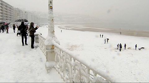 La plage de Saint-Sébastien sous la neige