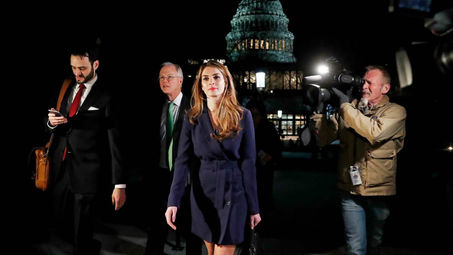 Hope Hicks leaves a House Intelligence Committee meeting, Feb. 27, 2018