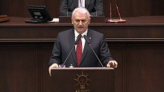 Turkish prime minister Binali Yildrim addresses parliament