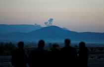 Smoke rises from the Syria's Kurdish-held Afrin region