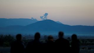 Smoke rises from the Syria's Kurdish-held Afrin region