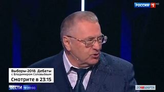 Zhirinovsky got a soaking during the debate