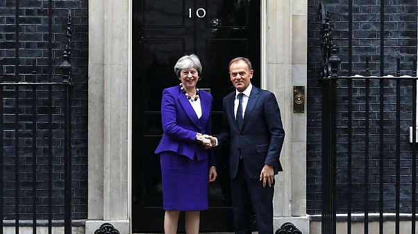 Theresa May and European Council President Donald Tusk in London, March 1 Theresa May and European Council President Donald Tusk in London, March 1