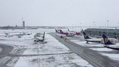 L'aéroport de Dublin dans la tempête
