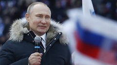 Putin'in dev seçim mitingine 100 bini aşkın vatandaş geldi