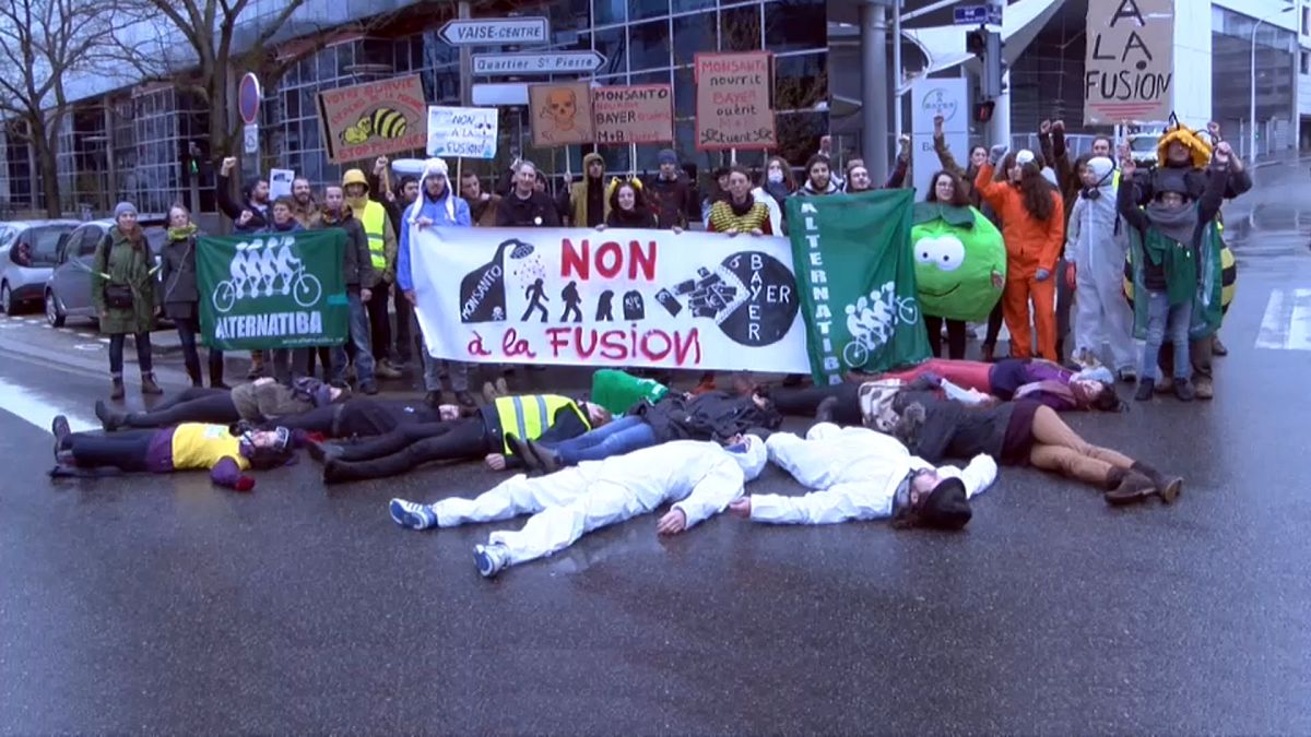 Manifestación contra la fusión Bayer-Monsanto