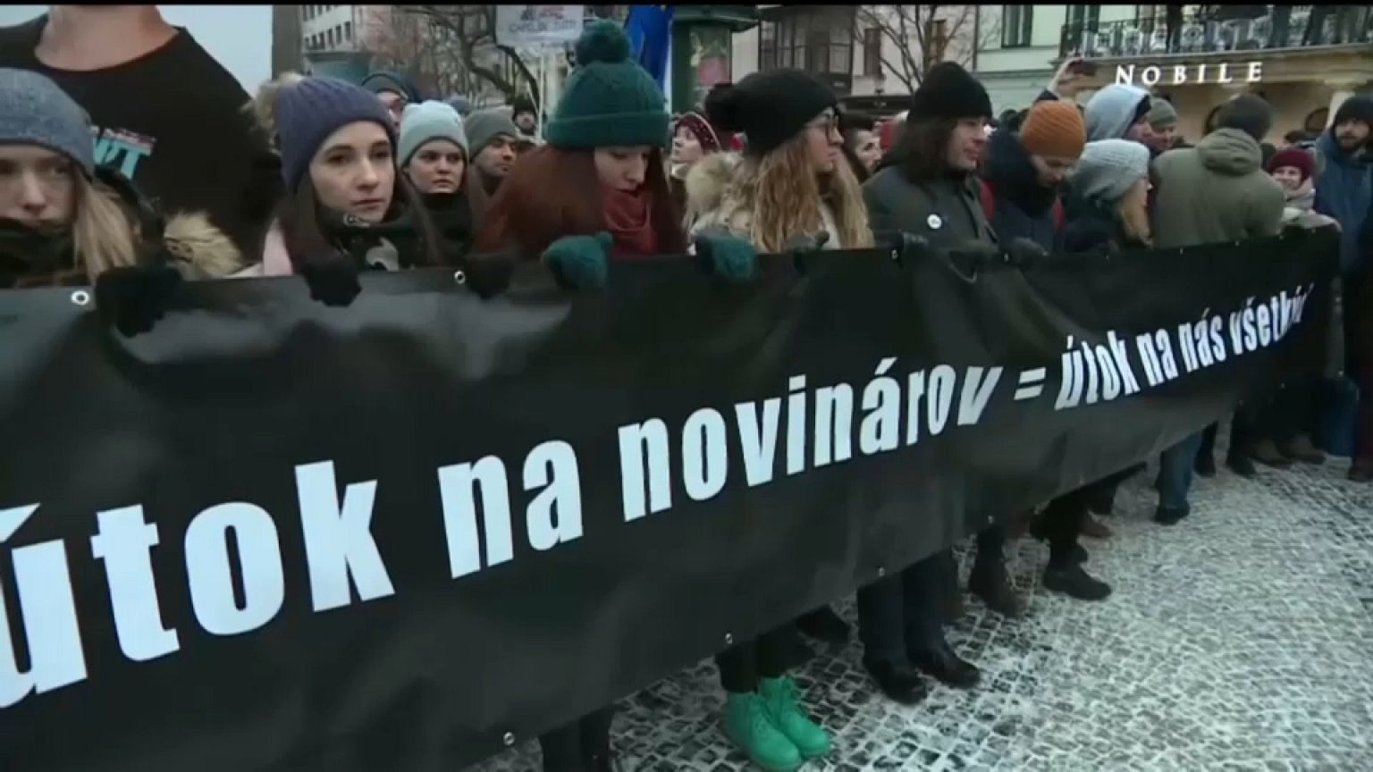 Multitudinaria manifestación en Bratislava en recuerdo de Jan Kuciak