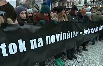 Multitudinaria manifestación en Bratislava en recuerdo de Jan Kuciak