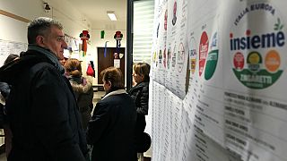 یکی از مراکز رای گیری انتخابات ایتالیا
