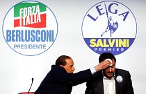 Berlusconi et Salvini législatives Italie.
