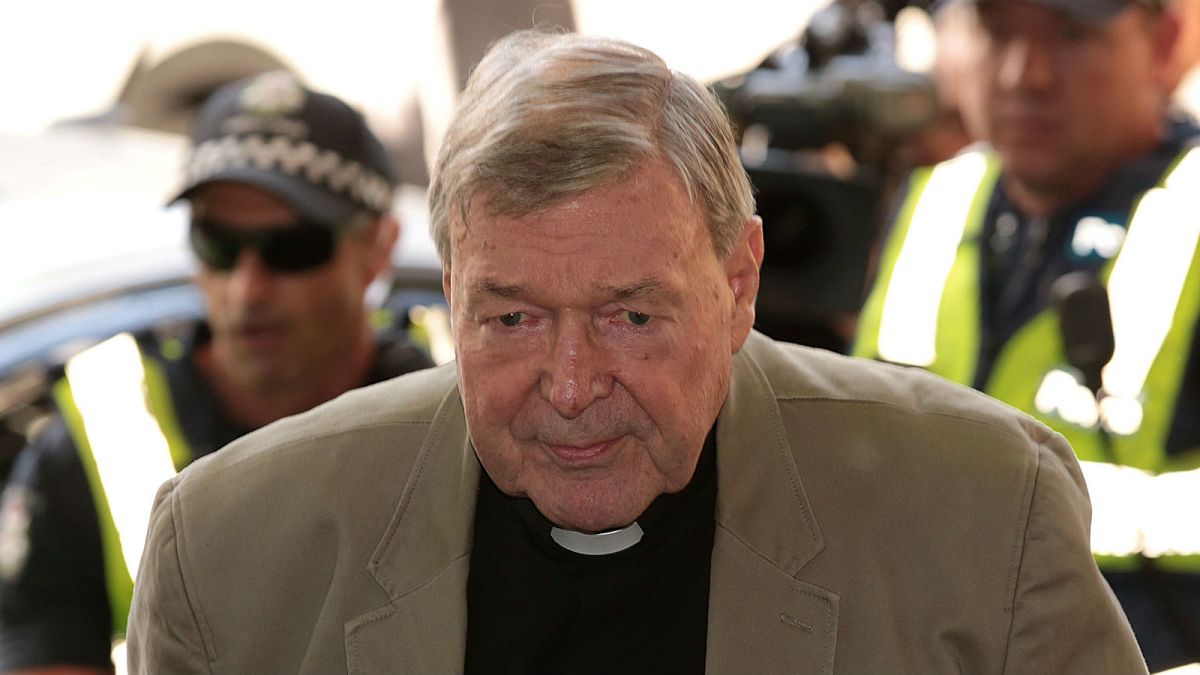 Cardinal George Pell arrives at Melbourne Magistrates Court in Melbourne