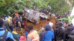 A house hit by a landslide in Mendi, Papua New Guinea, Feb. 27, 2018