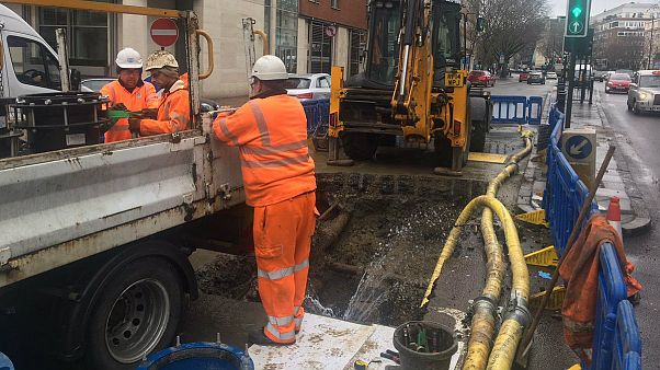 Thousands in Britain left without water after pipes burst in big freeze Thousands in Britain left without water after pipes burst in big freeze