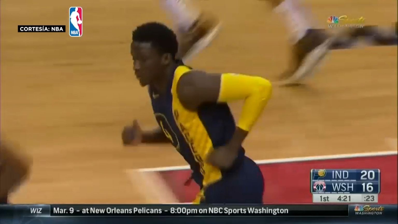 NBA: Victoria de los Pacers de Indiana ante los Wizards de Washington, 95-98