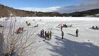Ice fishing in France