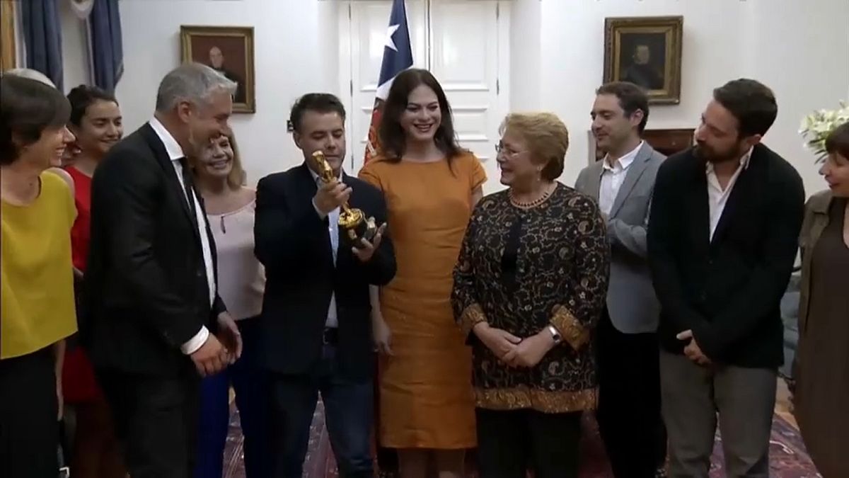 'A Fantastic Woman' team celebrates with President Bachelet