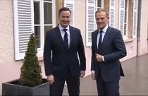 Donald Tusk bizottsági elnök és Xavier Bettel luxemburgi miniszterelnök