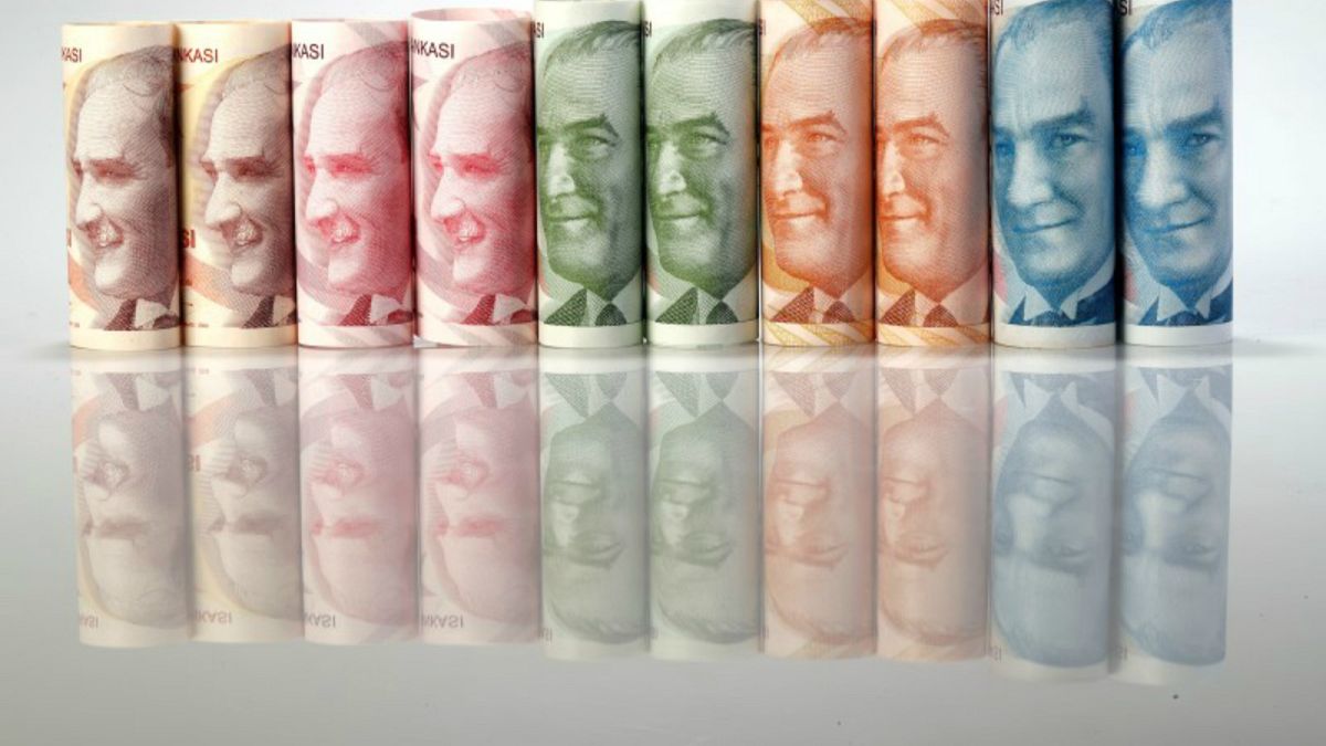 صورة توضيحية لأوراق نقدية فئة الليرة التركية