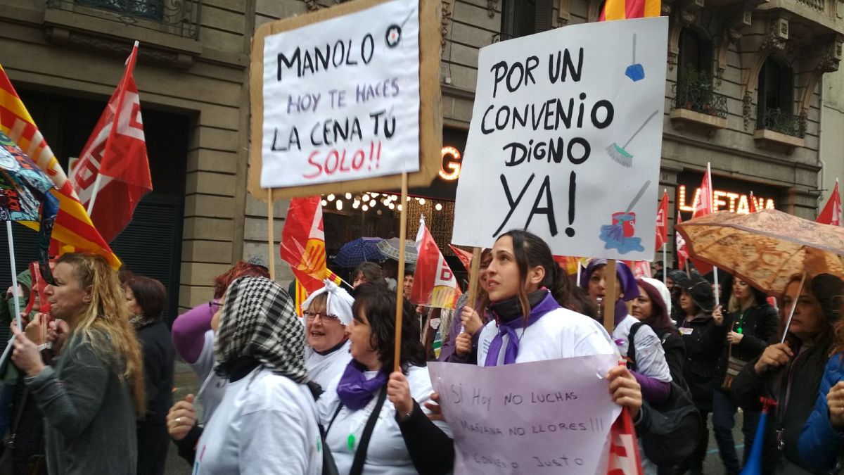 La histórica manifestación feminista en Barcelona desde dentro