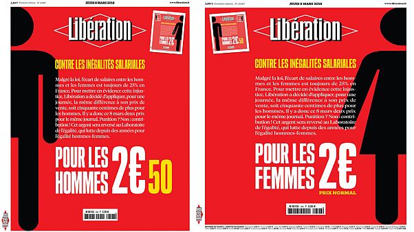 Το σημερινό φύλλο της εφημερίδας Liberation ακριβότερο για τους άνδρες Το σημερινό φύλλο της εφημερίδας Liberation ακριβότερο για τους άνδρες