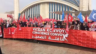 'Conscience Convoy' sees 10,000 female activists travel to Syria-Turkey border